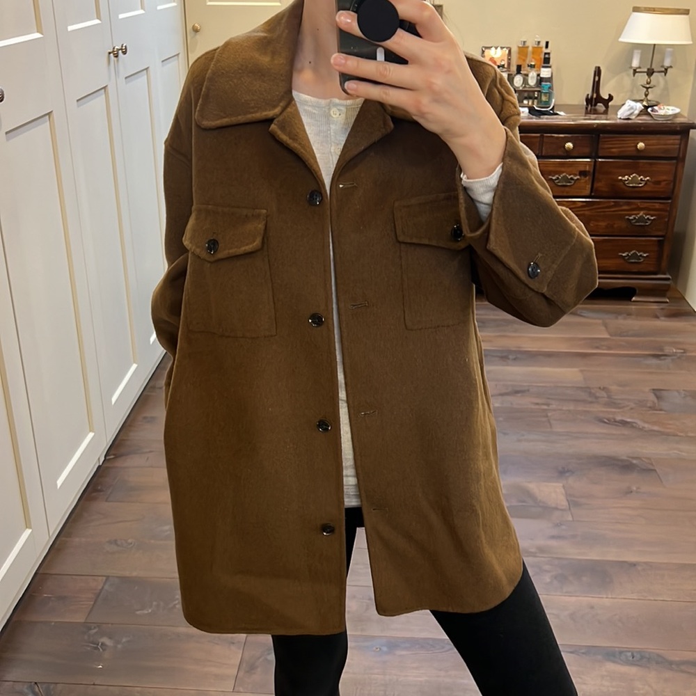 Gorgeous Mango “Shacket” in the most dreamy chocolate brown color